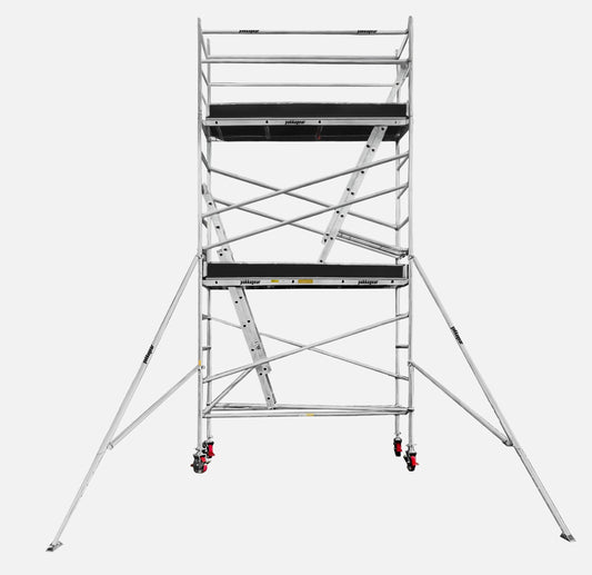 6.6m Reach Slim Aluminium Mobile Scaffolding (2.5m L x 0.74m W)