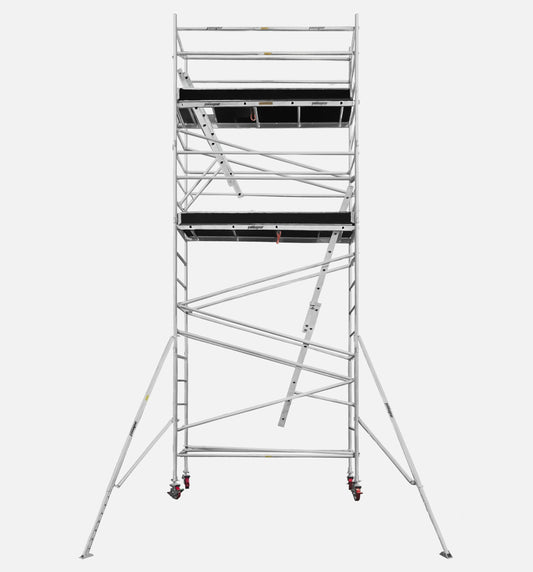 8.6m Reach Slim Aluminium Mobile Scaffolding (2.5m L x 0.74m W)