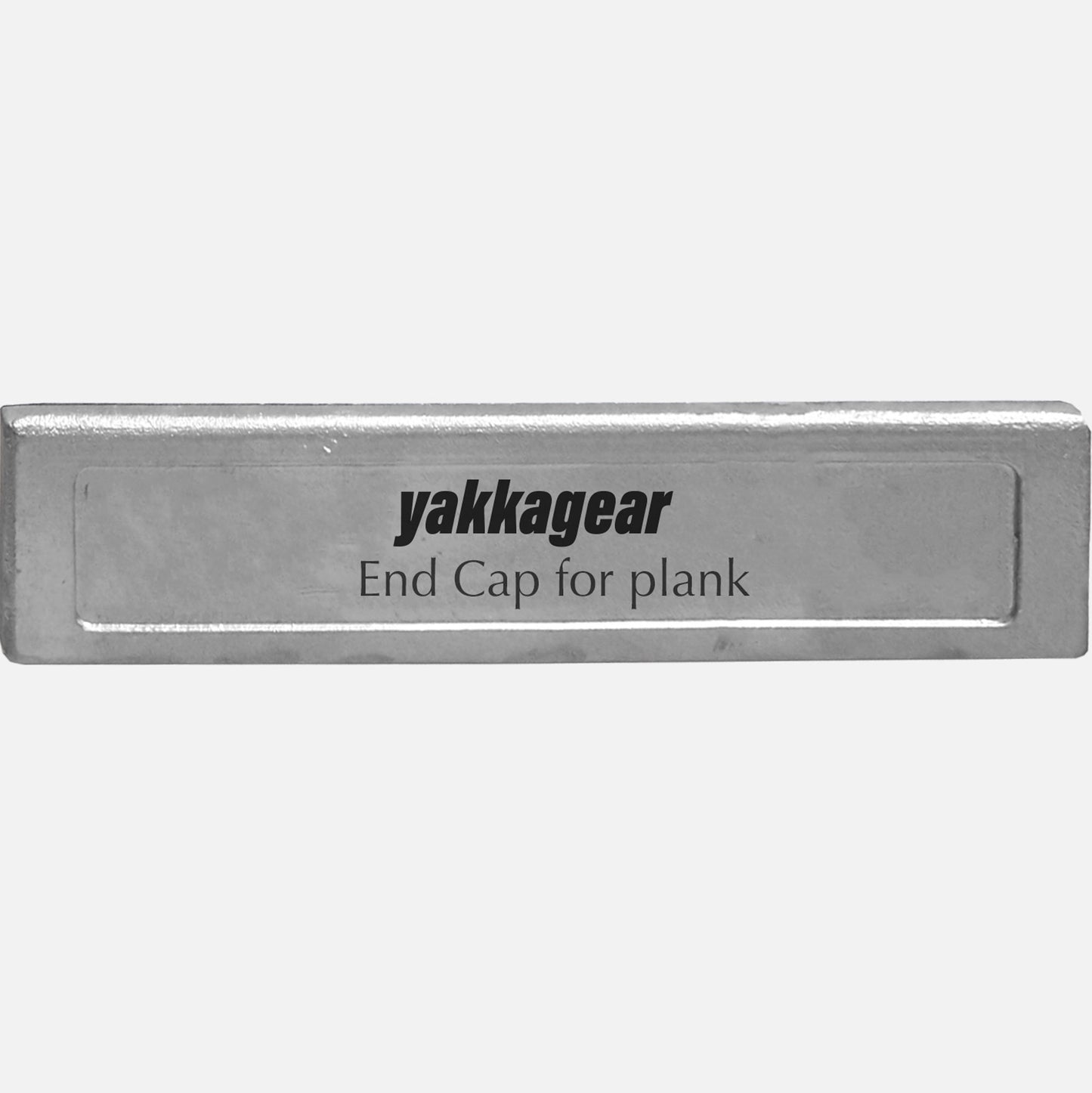 End Cap for Aluminium Planks from Yakka Gear, view from the side on its own, not including the plank.