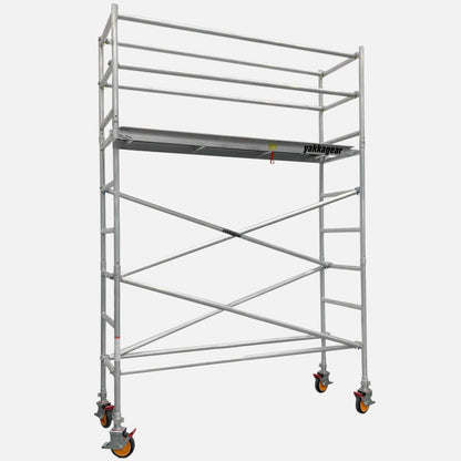 5m Reach Wide Aluminium Mobile Scaffolding (2.5m L x 1.3m W)