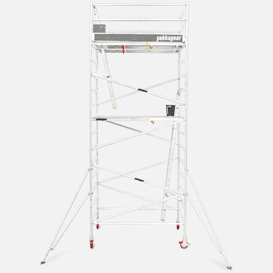 7.8m Reach Wide Aluminium Mobile Scaffolding (2.5m L x 1.3m W)