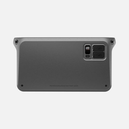 Yakka Gear Australia DJI Power Expansion Battery 2000 (2048Wh) front view—high-capacity add-on battery pack with SDC expansion ports for DJI Power portable power stations, modular stackable design to extend runtime for camping and backup power.