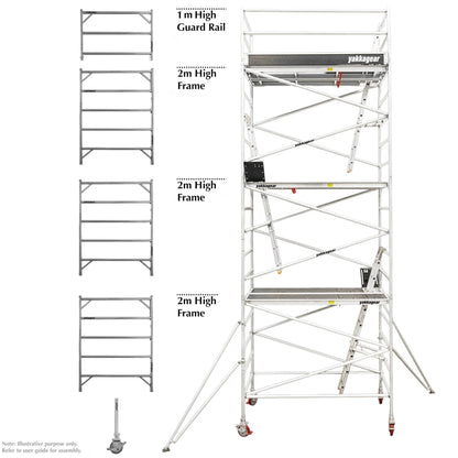 4.6m Reach Wide Aluminium Mobile Scaffolding (2.5m L x 1.3m W)
