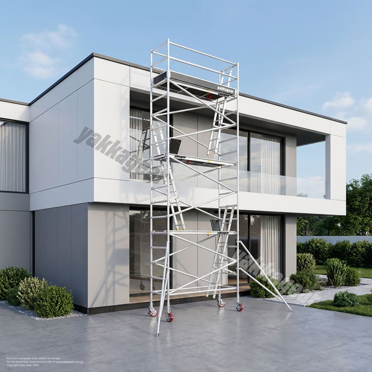 4.6m Reach Slim Aluminium Mobile Scaffolding (2.5m L x 0.7m W)