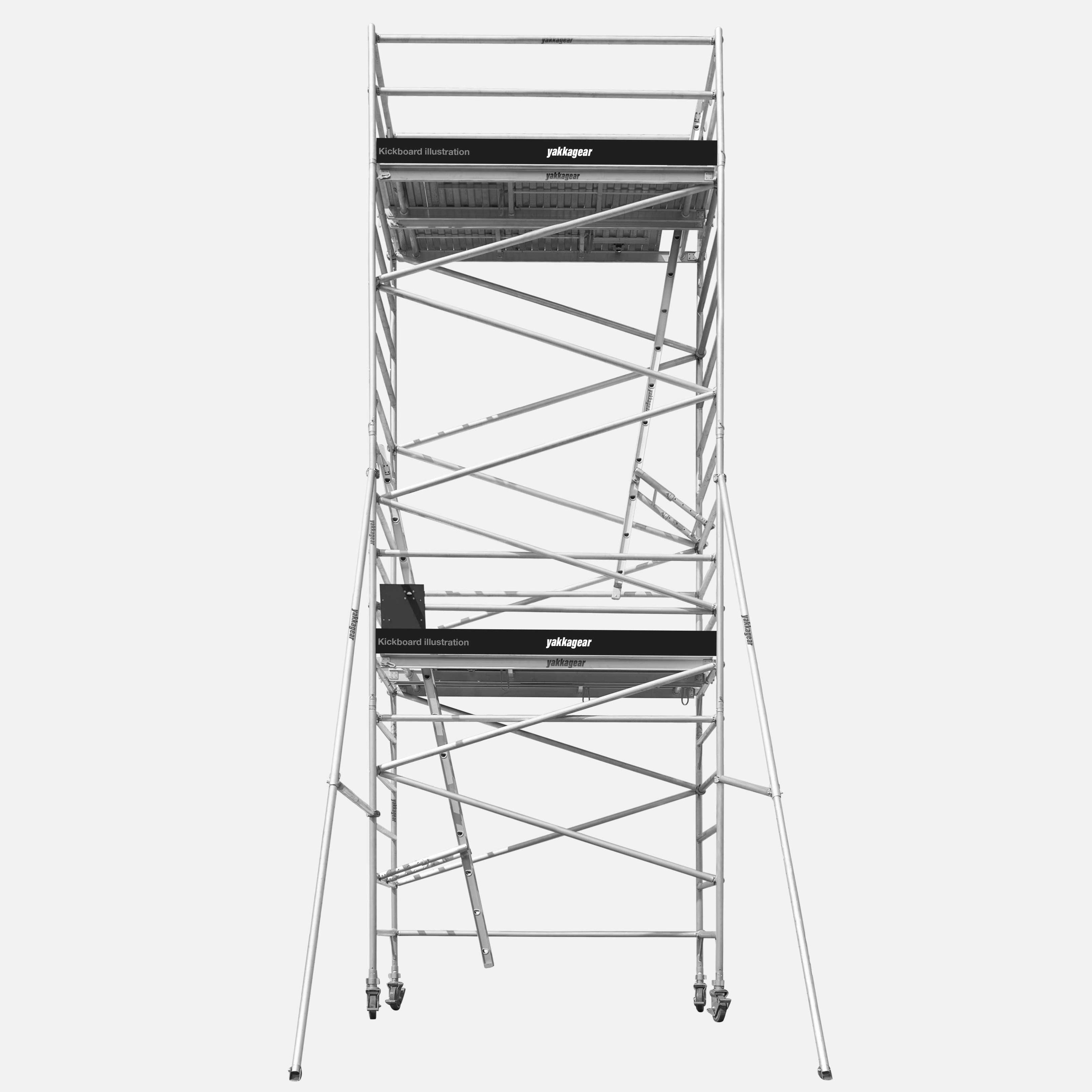 8.6m Reach (6.6m Platform) Aluminium Mobile Scaffolding | Yakka Gear - from the front